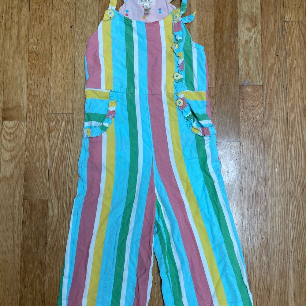 Matilda Jane Pink and Yellow Jumpsuit Vibrant Stripes
